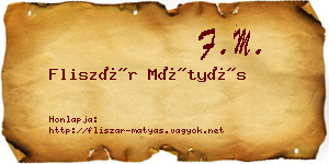 Fliszár Mátyás névjegykártya