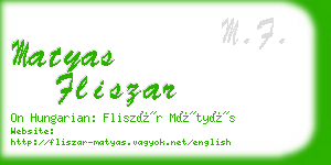 matyas fliszar business card